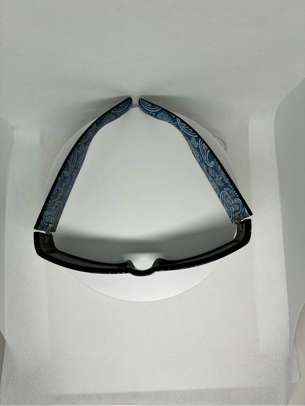 Locs Black Rectangle Sunglasses with Blue Bandana Temple Accent